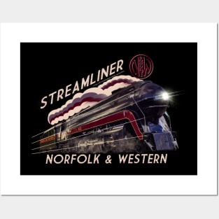 The Sublime Norfolk And Western Streamliner Locomotive Posters and Art